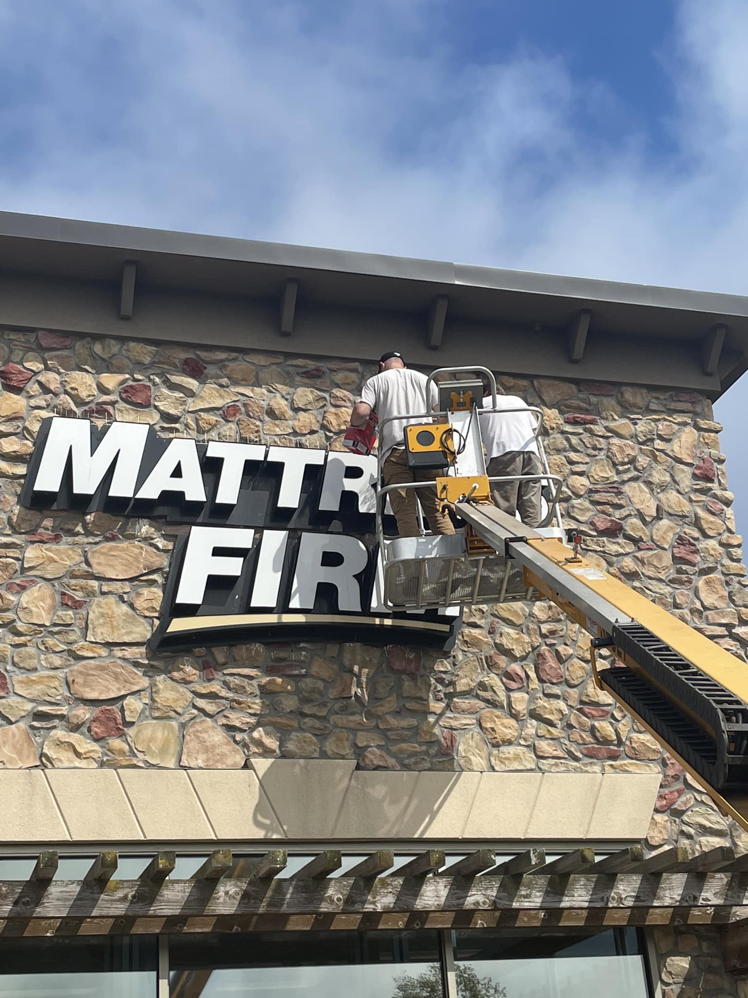 Commercial sign installation