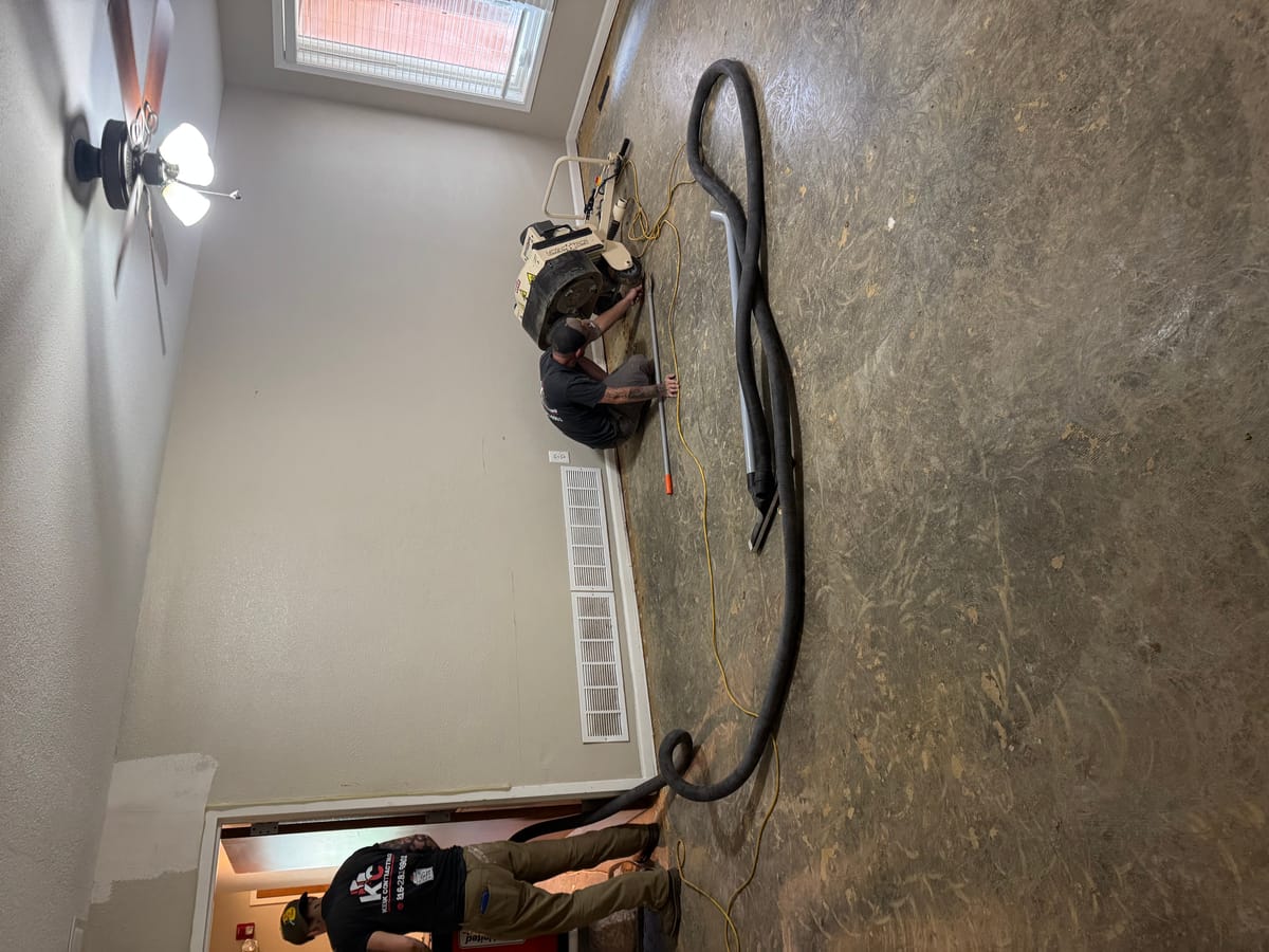 Flooring installation in progress