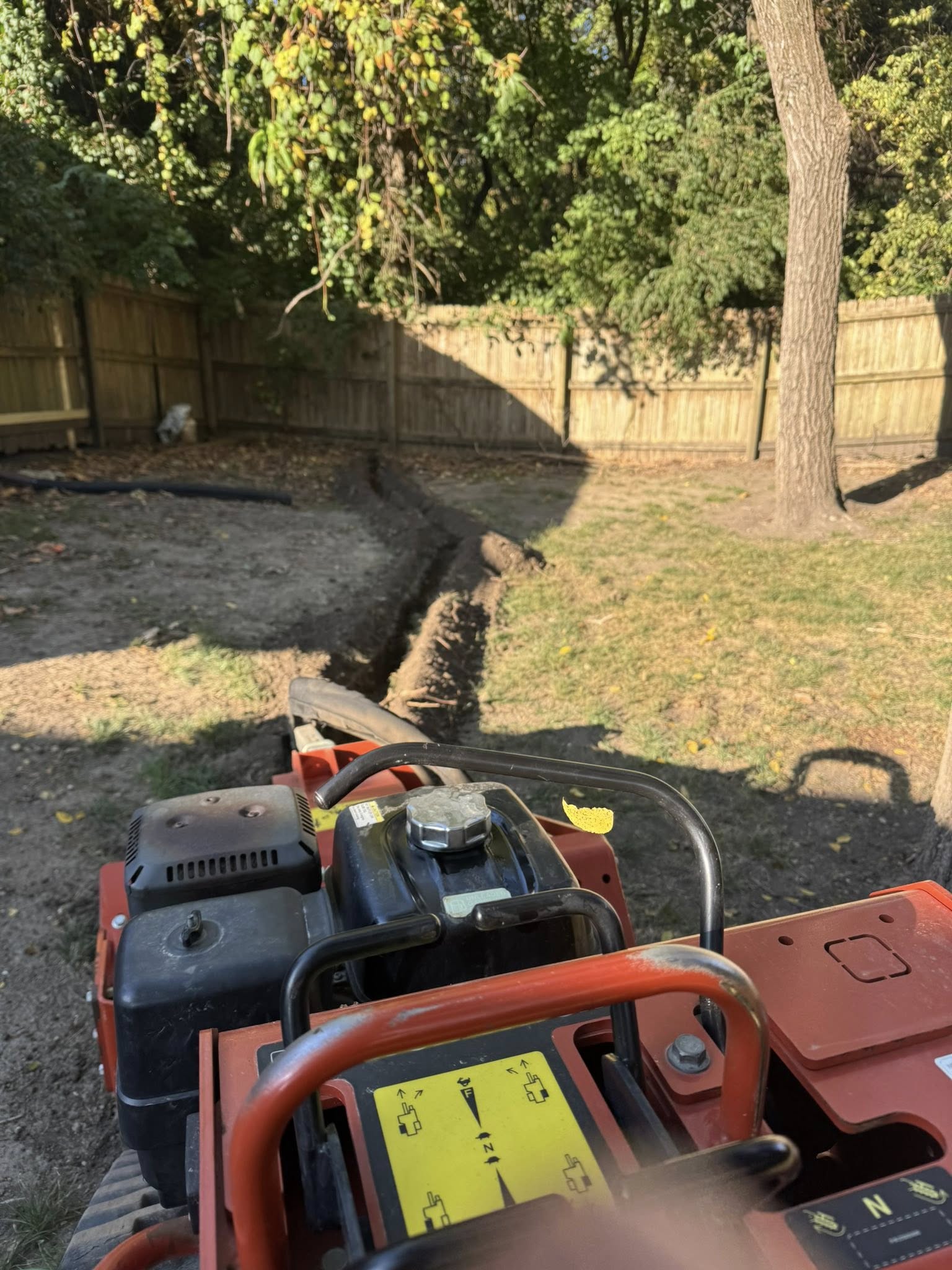 Trenching equipment in action
